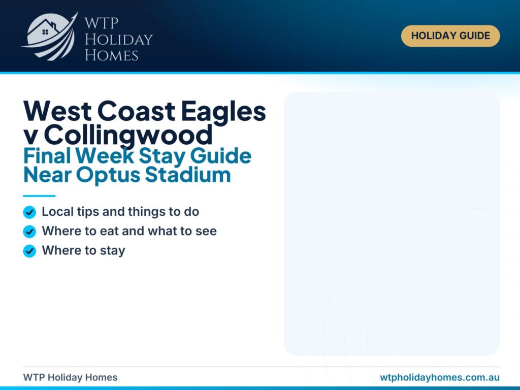 Featured image for a West Coast Eagles v Collingwood stay guide near Optus Stadium and East Victoria Park