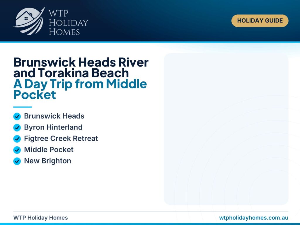 Brunswick Heads River and Torakina Beach with paddling, picnic and green Byron Hinterland scenery.