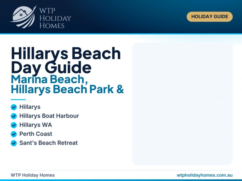 Hillarys beach day guide featuring the Perth coast, Hillarys Marina Beach and family-friendly parkland near Whitfords Nodes.